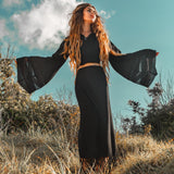 Organic Top Women, Wide Sleeve Crop Top, Organic Kimono Blouse - AYA Sacred Wear