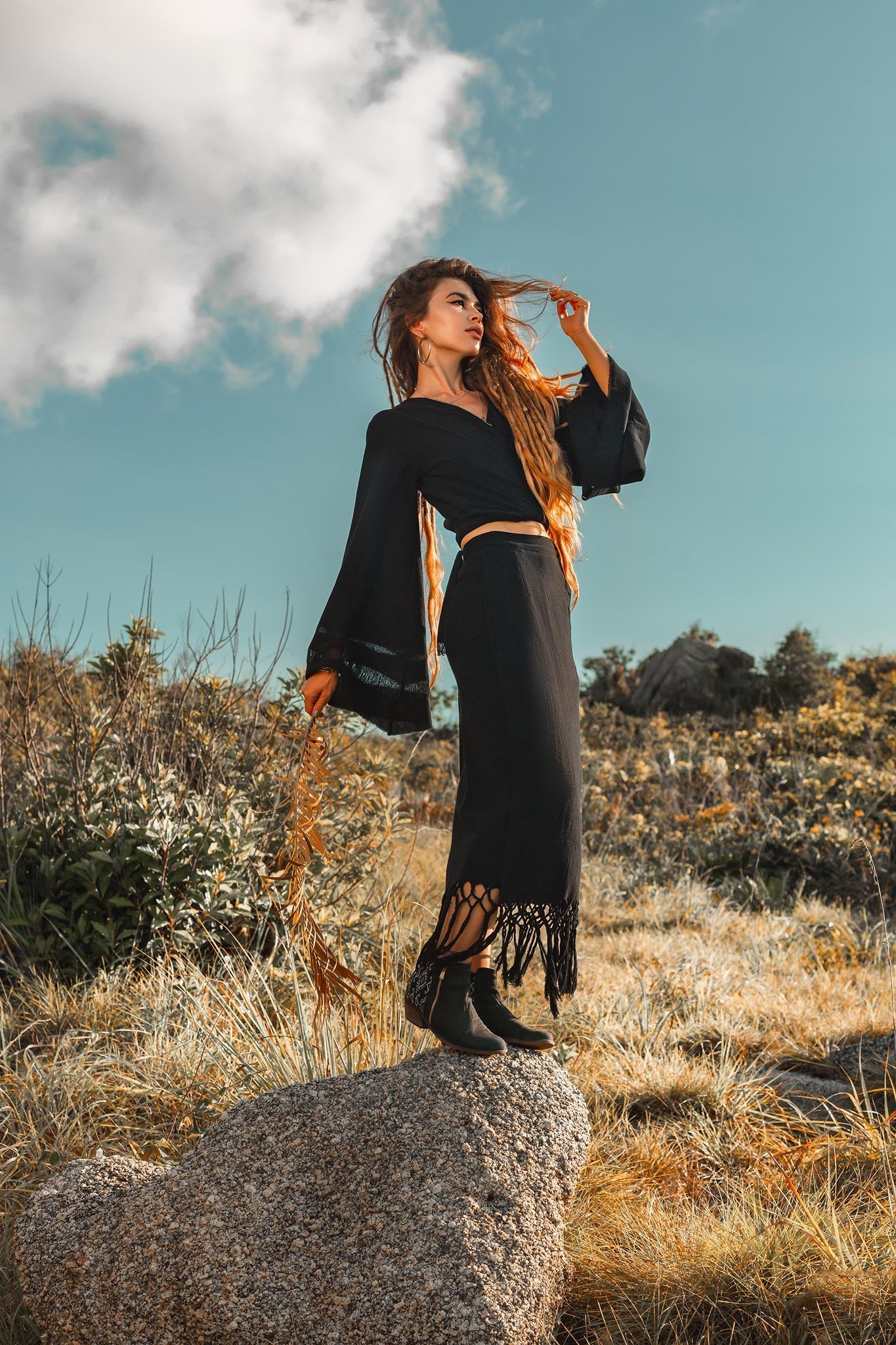 Organic Top Women, Wide Sleeve Crop Top, Organic Kimono Blouse - AYA Sacred Wear