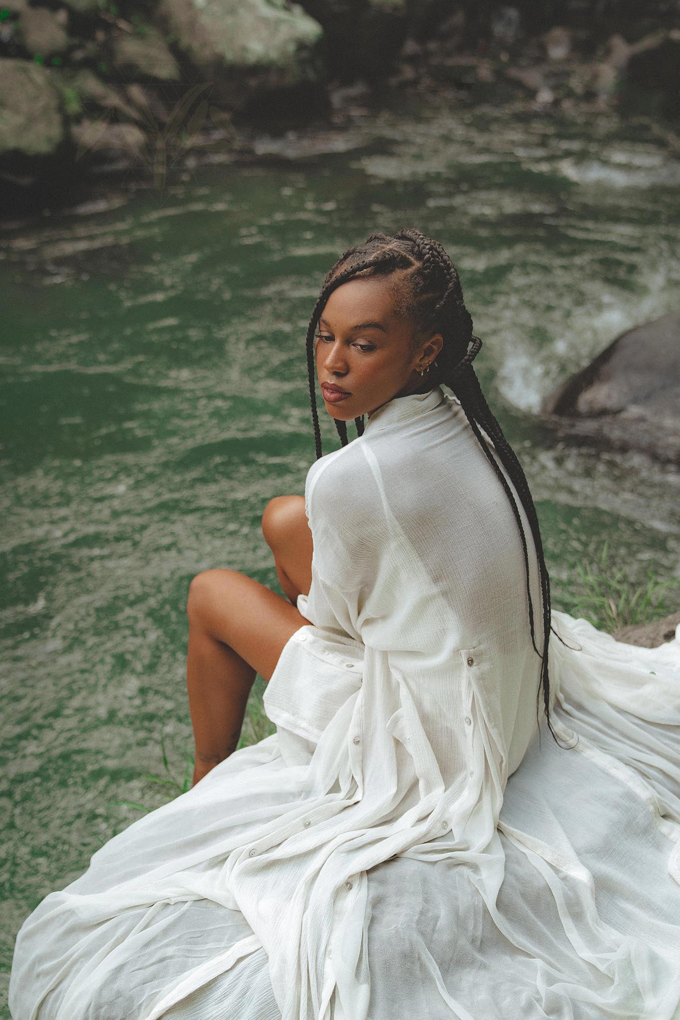 Make a statement in Aya Sacred Wear's Off White Light Cotton Dress.