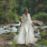 Get ready for summer in Aya Sacred Wear's Off White Light Cotton Dress.