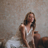 Hand Loomed Cotton Blouse with Hand Embroidery, Bohemian Top - AYA Sacred Wear