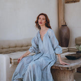 Boho Dress for Women, Sky Blue Bohemian Prom Dress, Light Summer Dress - AYA Sacred Wear