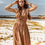 Ochre Greek Goddess Dress bu AYA Sacred Wear