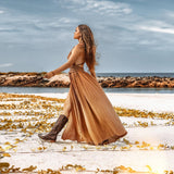 Ochre Greek Goddess Dress bu AYA Sacred Wear
