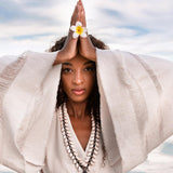 Boho Wrap Top, Wide Sleeve Crop Top, Organic Kimono Blouse - AYA Sacred Wear