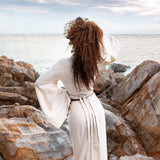 Boho Wrap Top, Wide Sleeve Crop Top, Organic Kimono Blouse - AYA Sacred Wear