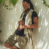 Ombre Botanically Dyed Green Cotton Scarf for Men by AYA Sacred Wear