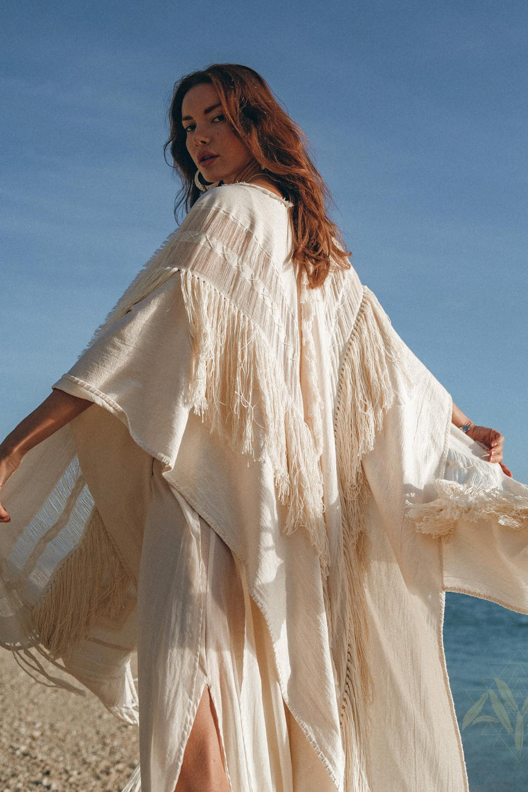 Bridal Boho Cape Poncho Hand - loomed - AYA Sacred Wear