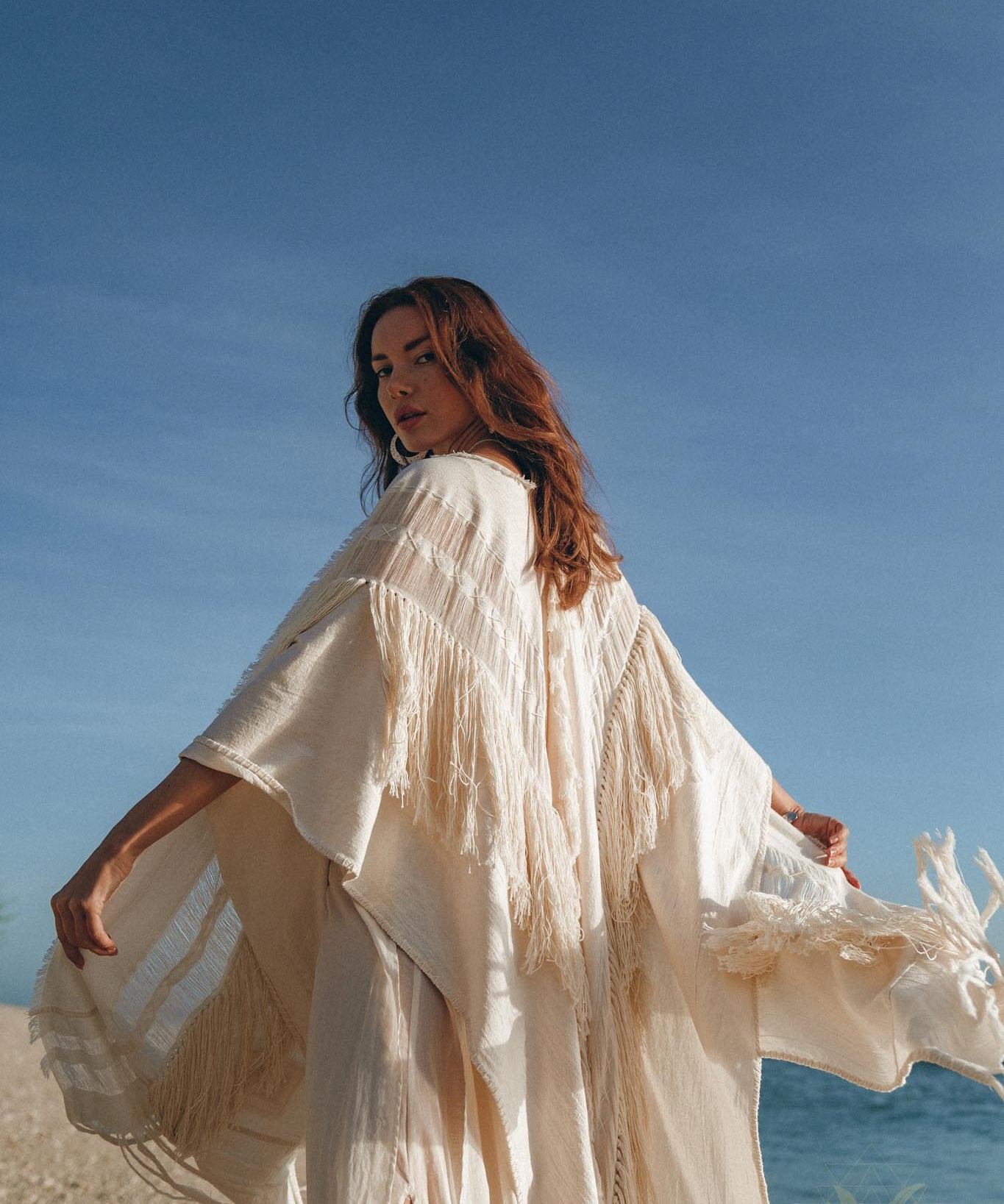 Bridal Boho Cape Poncho Hand - loomed - AYA Sacred Wear