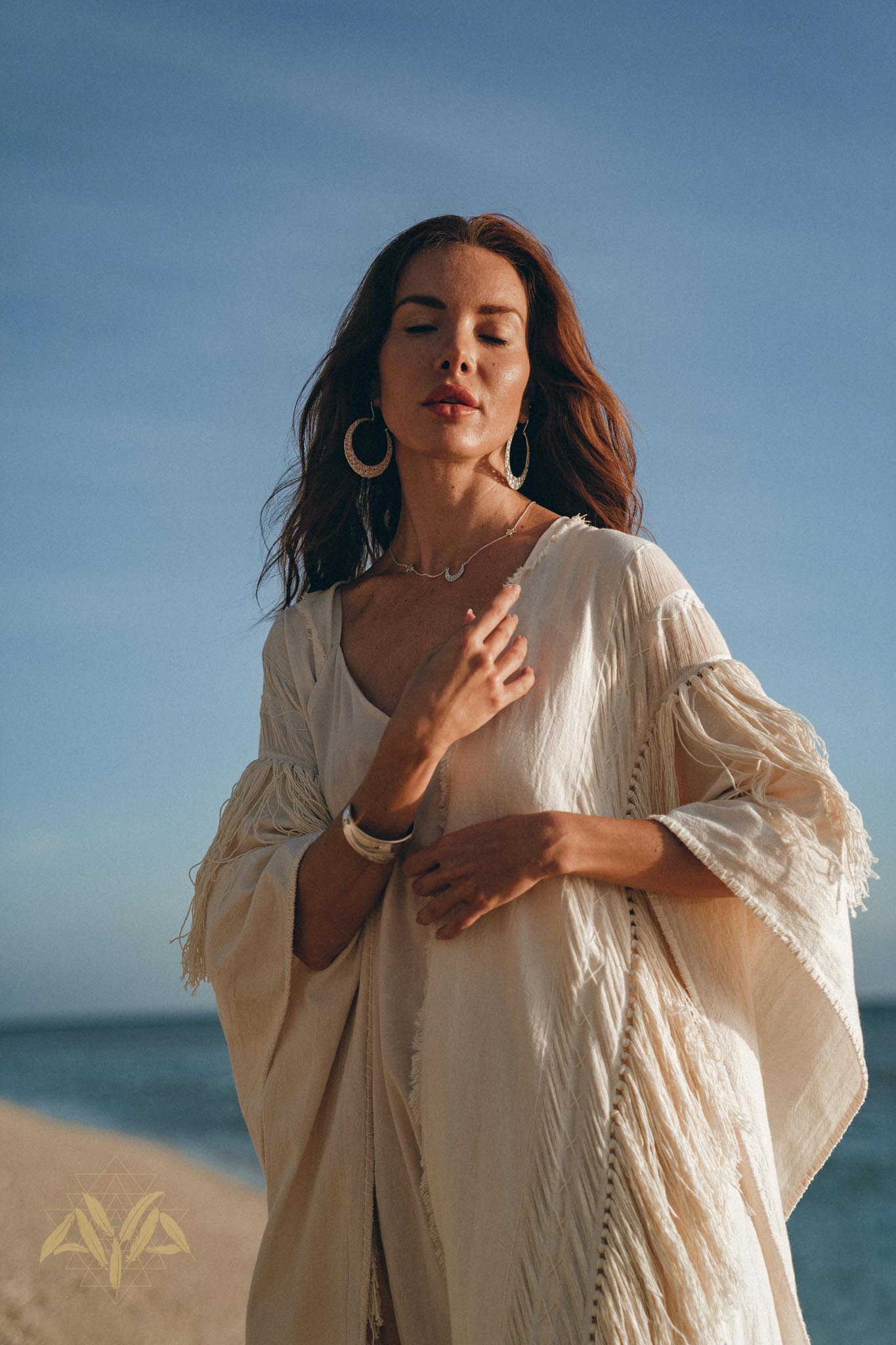 Bridal Boho Cape Poncho Hand - loomed - AYA Sacred Wear