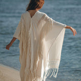 Bridal Boho Cape Poncho Hand - loomed - AYA Sacred Wear