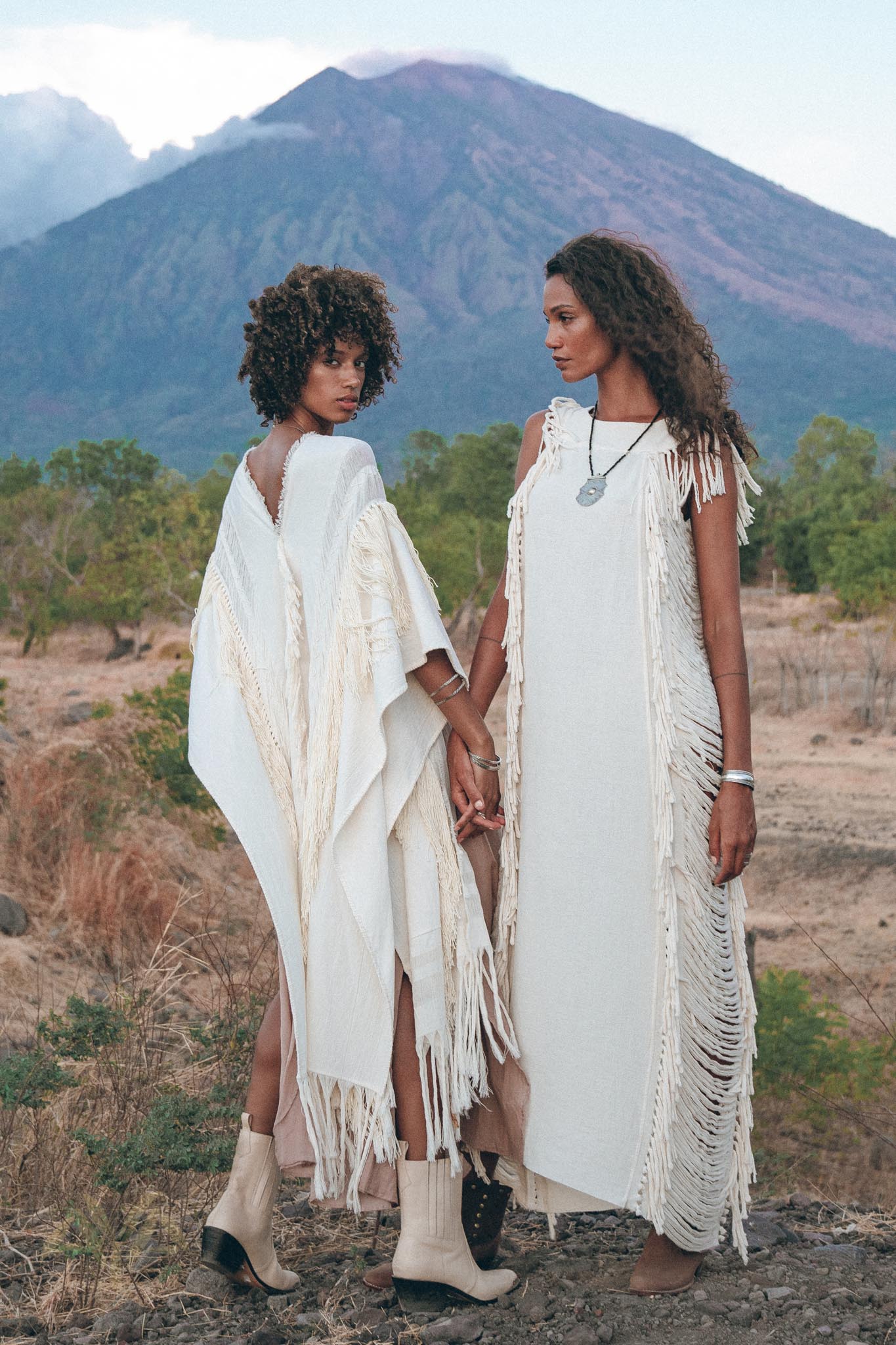 Bridal Boho Cape Poncho Hand - loomed - AYA Sacred Wear