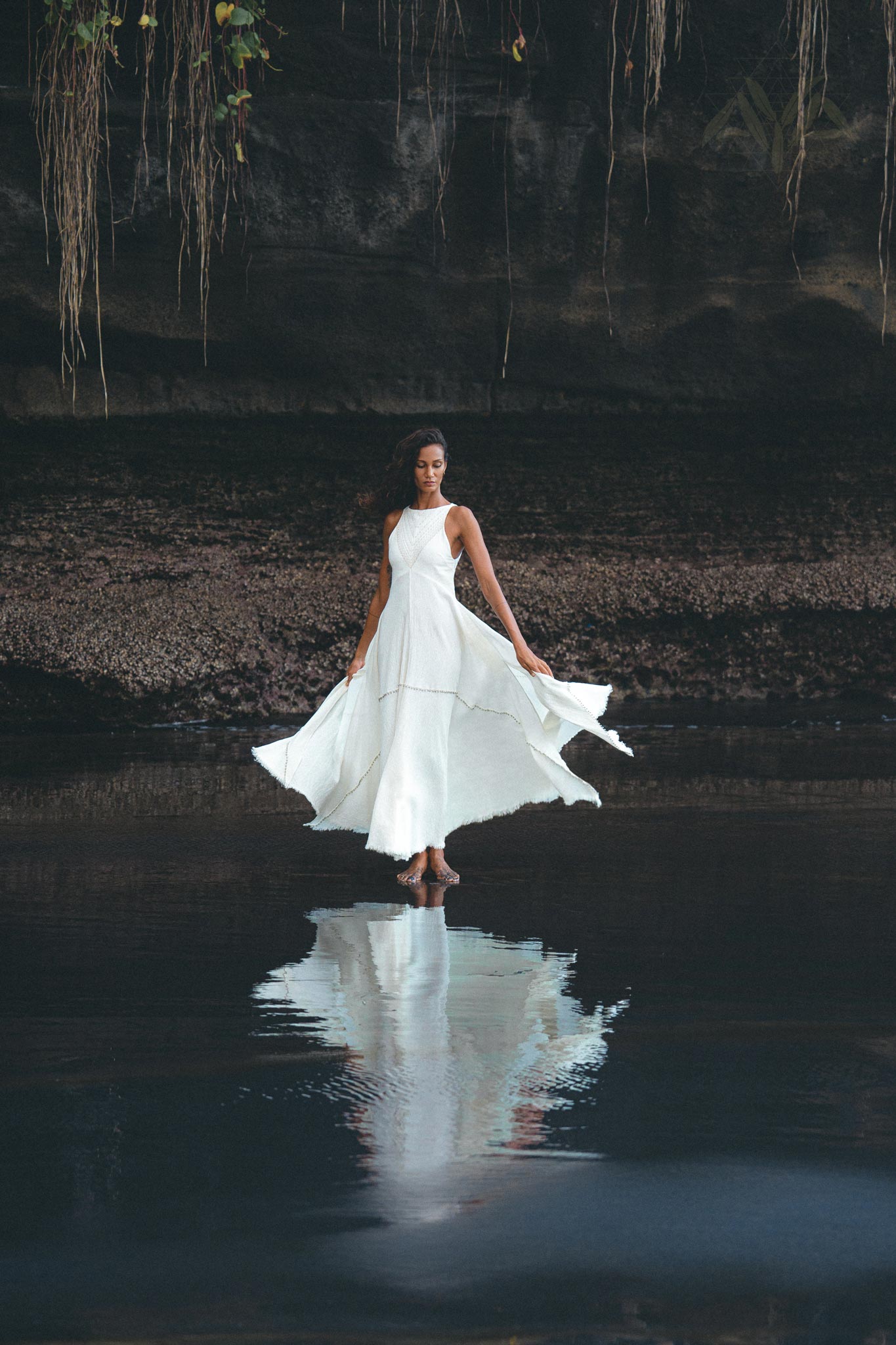 Off White Bhakti Dress Bridal Hand Embroidered Dress Organic Wedding Dress