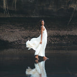 Timeless and Feminine Off White A-Line Gown, Perfect for Boho Brides