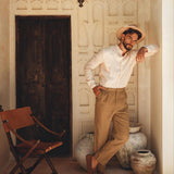 Brown Classic Linen Pants for Men - AYA Sacred Wear
