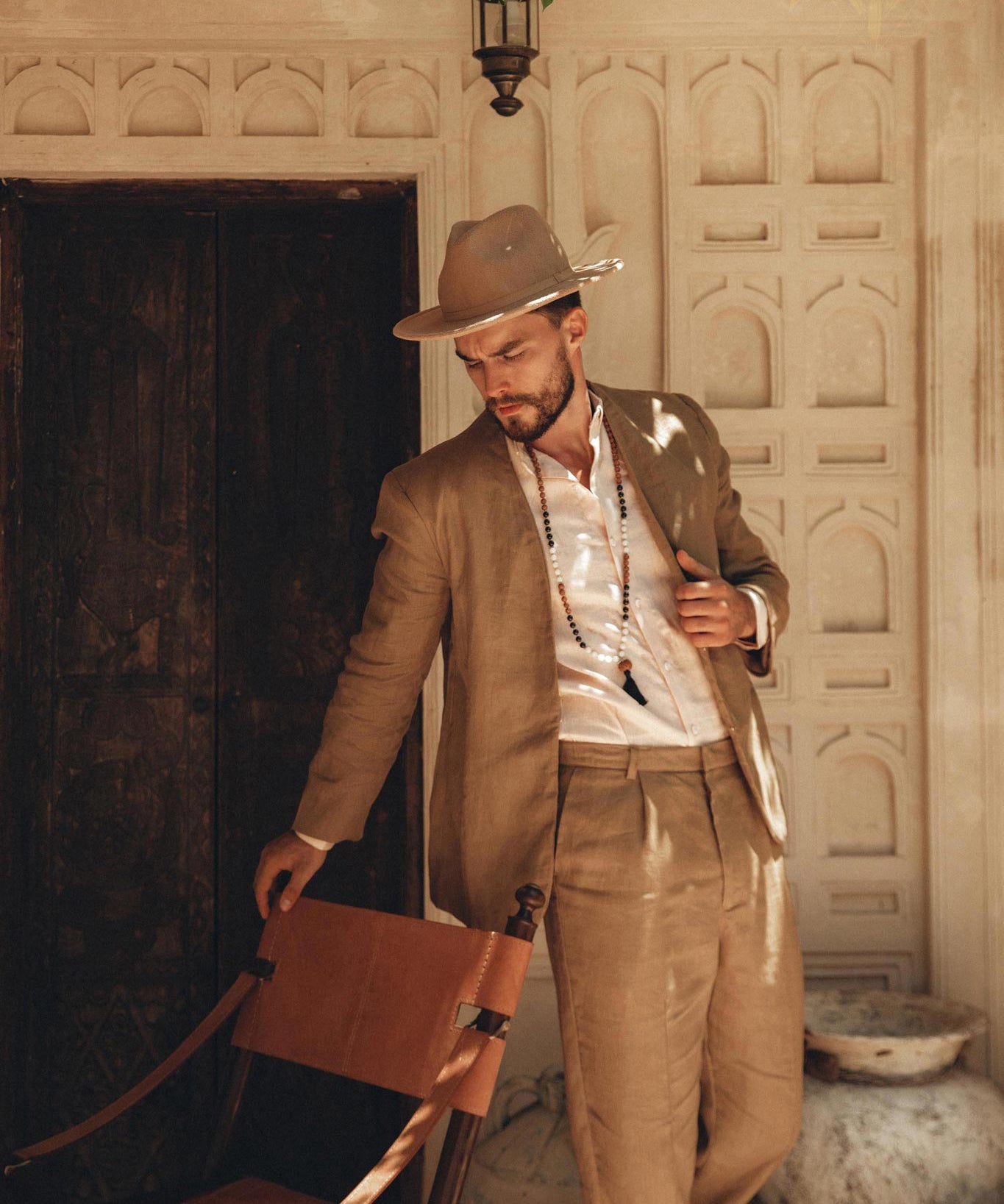 Brown Classic Linen Pants for Men - AYA Sacred Wear