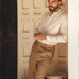 Brown Classic Linen Pants for Men - AYA Sacred Wear