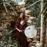 Brown Organic Cotton Boho Dress with Half Sleeves - AYA Sacred Wear