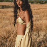 Butterfly Silk Bra Inka Gold – Pure Silk Bralette Handmade - AYA Sacred Wear