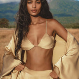 Butterfly Silk Bra Inka Gold – Pure Silk Bralette Handmade - AYA Sacred Wear