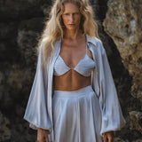 Butterfly Silk Bra mist blue Bralette Handmade Bali Boho Goddess AYA Sacred Wear - AYA Sacred Wear