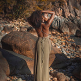 Dark Green Greek Goddess Dress • Bohemian Braided Dress • Open Back Dress - AYA Sacred Wear