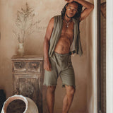 Dark Green Hand Embroidered Vest for Men - AYA Sacred Wear