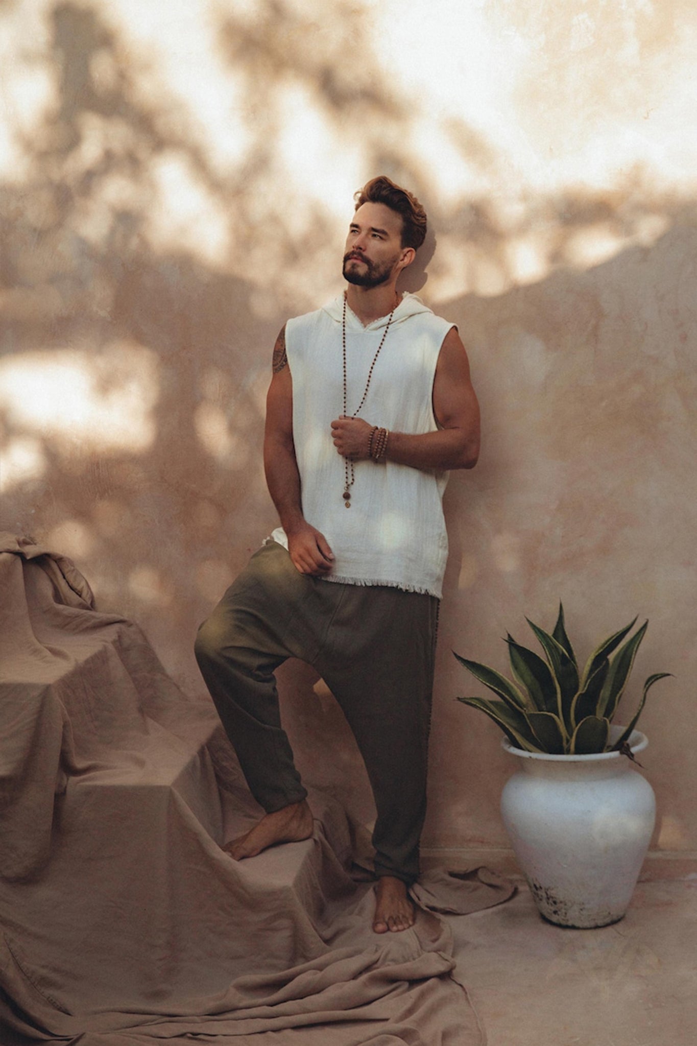 Dark Green Handwoven Cotton Pants for Men - AYA Sacred Wear