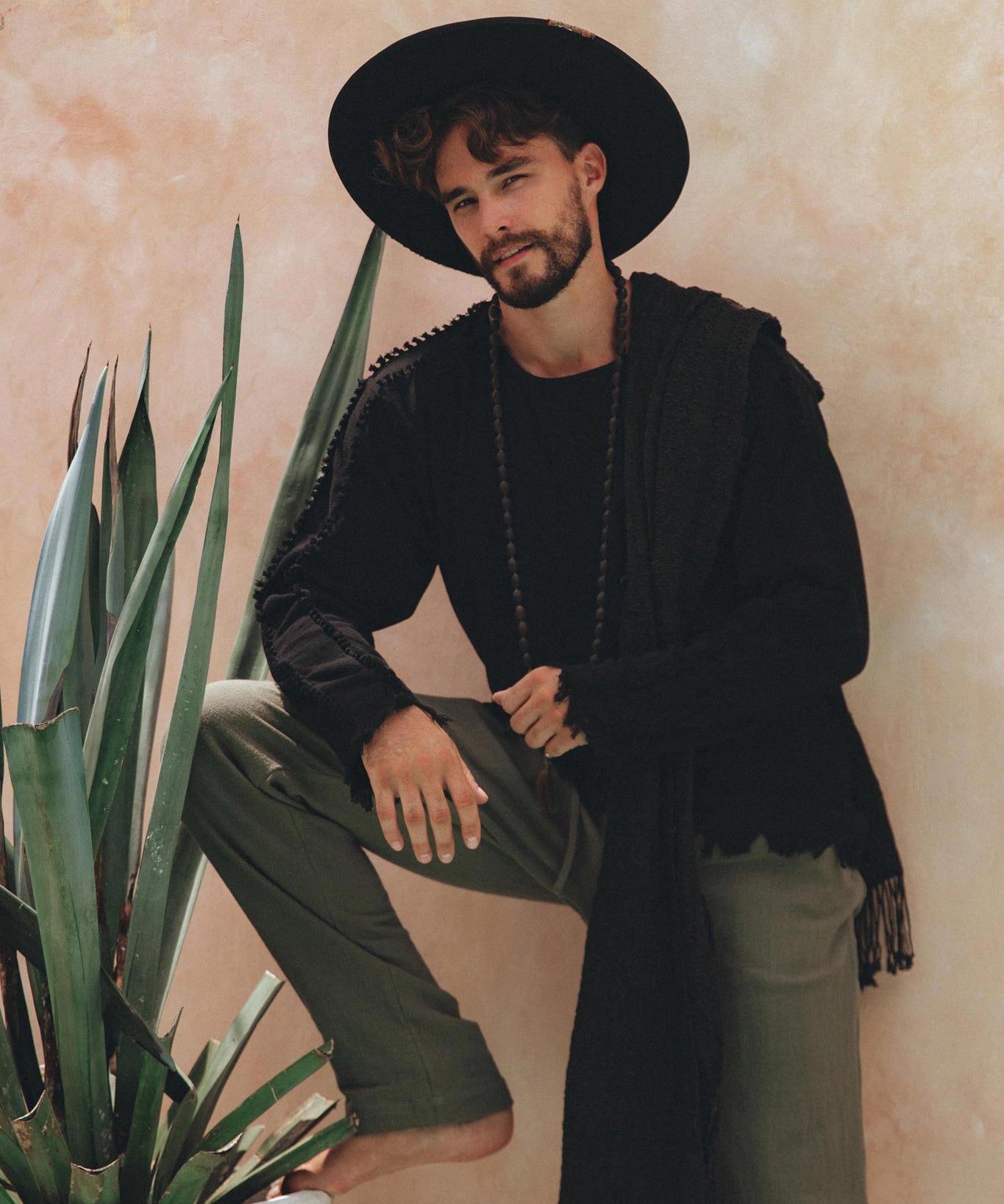 Dark Green Long Cotton Pants for Men - AYA Sacred Wear