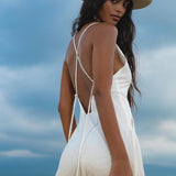 Dhara Loom Dress in Ombre Mocco Colour — Backless Macrame Pure Cotton Boho Dress - AYA Sacred Wear