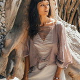 Dry Lavender Hand Loomed Raw Cotton Top - AYA Sacred Wear