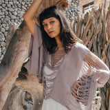 Dry Lavender Hand Loomed Raw Cotton Top - AYA Sacred Wear