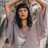 Dry Lavender Hand Loomed Raw Cotton Top - AYA Sacred Wear