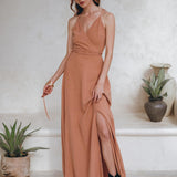Dusty Pink Boho Bridesmaid Dress • Open Back Elegant Dress - AYA Sacred Wear