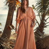 Dusty Pink Boho Dress • Boho Goddess Dress • Maxi Bridesmaid Dress - AYA Sacred Wear