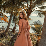 Dusty Pink Boho Dress • Boho Goddess Dress • Maxi Bridesmaid Dress - AYA Sacred Wear