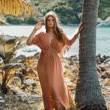 Dusty Pink Boho Dress • Boho Goddess Dress • Maxi Bridesmaid Dress - AYA Sacred Wear