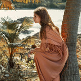 Dusty Pink Boho Dress • Boho Goddess Dress • Maxi Bridesmaid Dress - AYA Sacred Wear