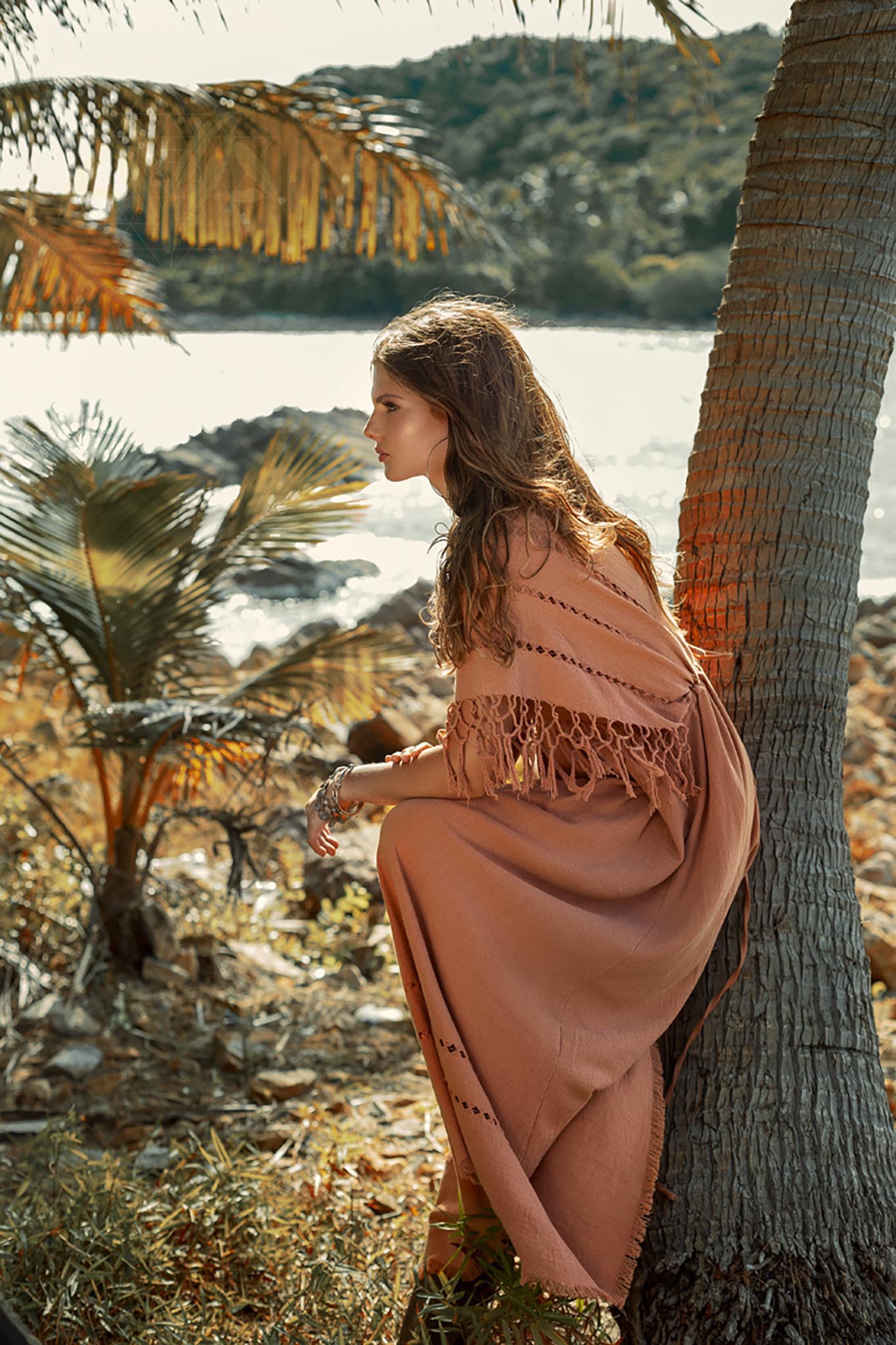 Dusty Pink Boho Dress • Boho Goddess Dress • Maxi Bridesmaid Dress - AYA Sacred Wear