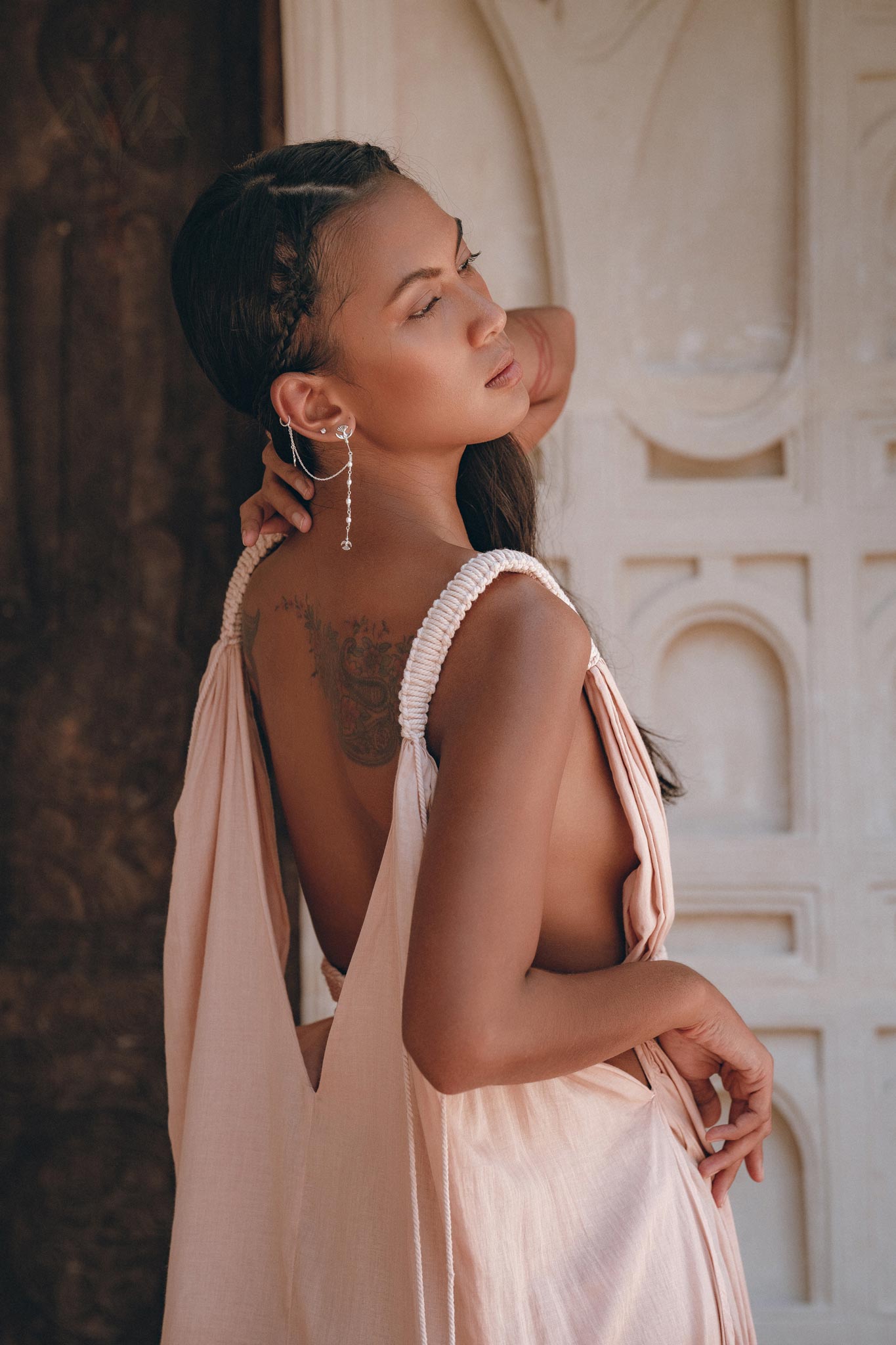 Dusty Pink Greek Dress • Pink Multiway Dress • Boho Wedding Dress - AYA Sacred Wear