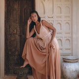 Dusty Pink Greek Dress • Pink Multiway Dress • Boho Wedding Dress - AYA Sacred Wear