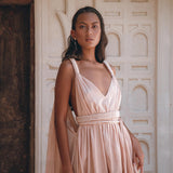 Dusty Pink Greek Dress • Pink Multiway Dress • Boho Wedding Dress - AYA Sacred Wear