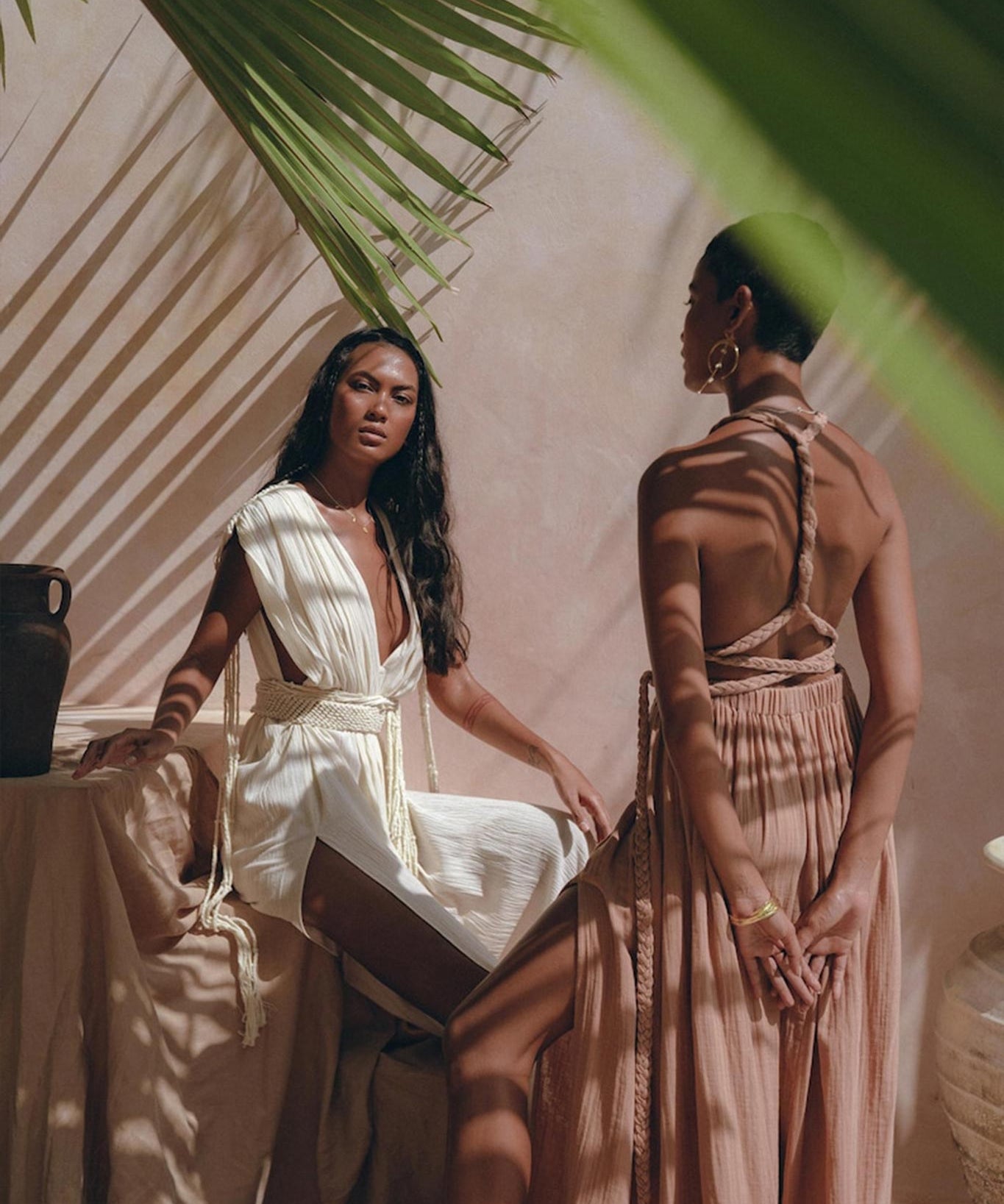 Dusty Pink Greek Goddess Dress • Grecian Dress • Boho Bridesmaid Dress - AYA Sacred Wear