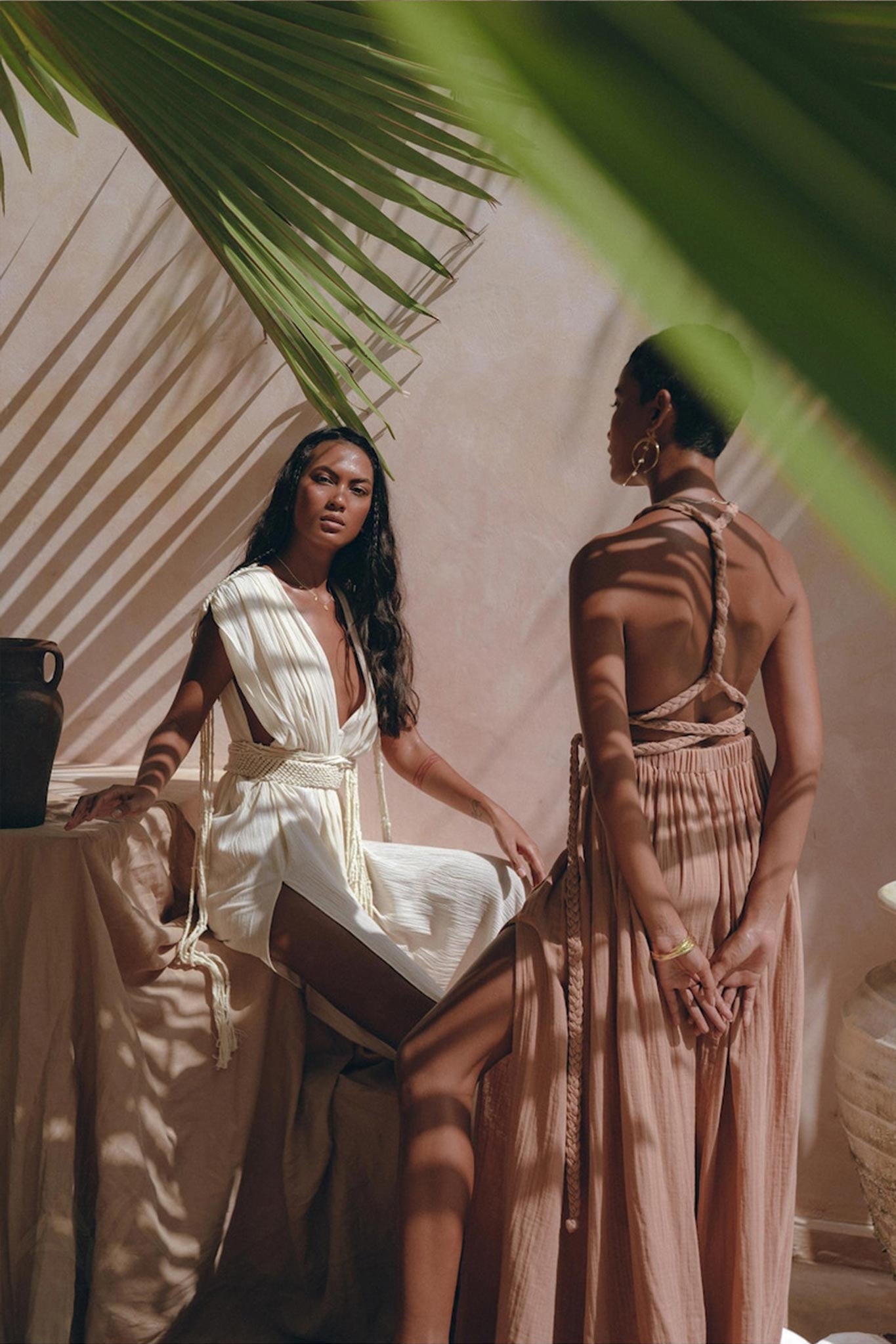 Dusty Pink Greek Goddess Dress • Grecian Dress • Boho Bridesmaid Dress - AYA Sacred Wear
