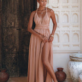 Dusty Pink Greek Goddess Dress • Grecian Dress • Boho Bridesmaid Dress - AYA Sacred Wear