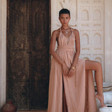 Dusty Pink Greek Goddess Dress • Grecian Dress • Boho Bridesmaid Dress - AYA Sacred Wear