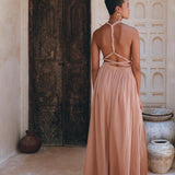 Dusty Pink Greek Goddess Dress • Grecian Dress • Boho Bridesmaid Dress - AYA Sacred Wear