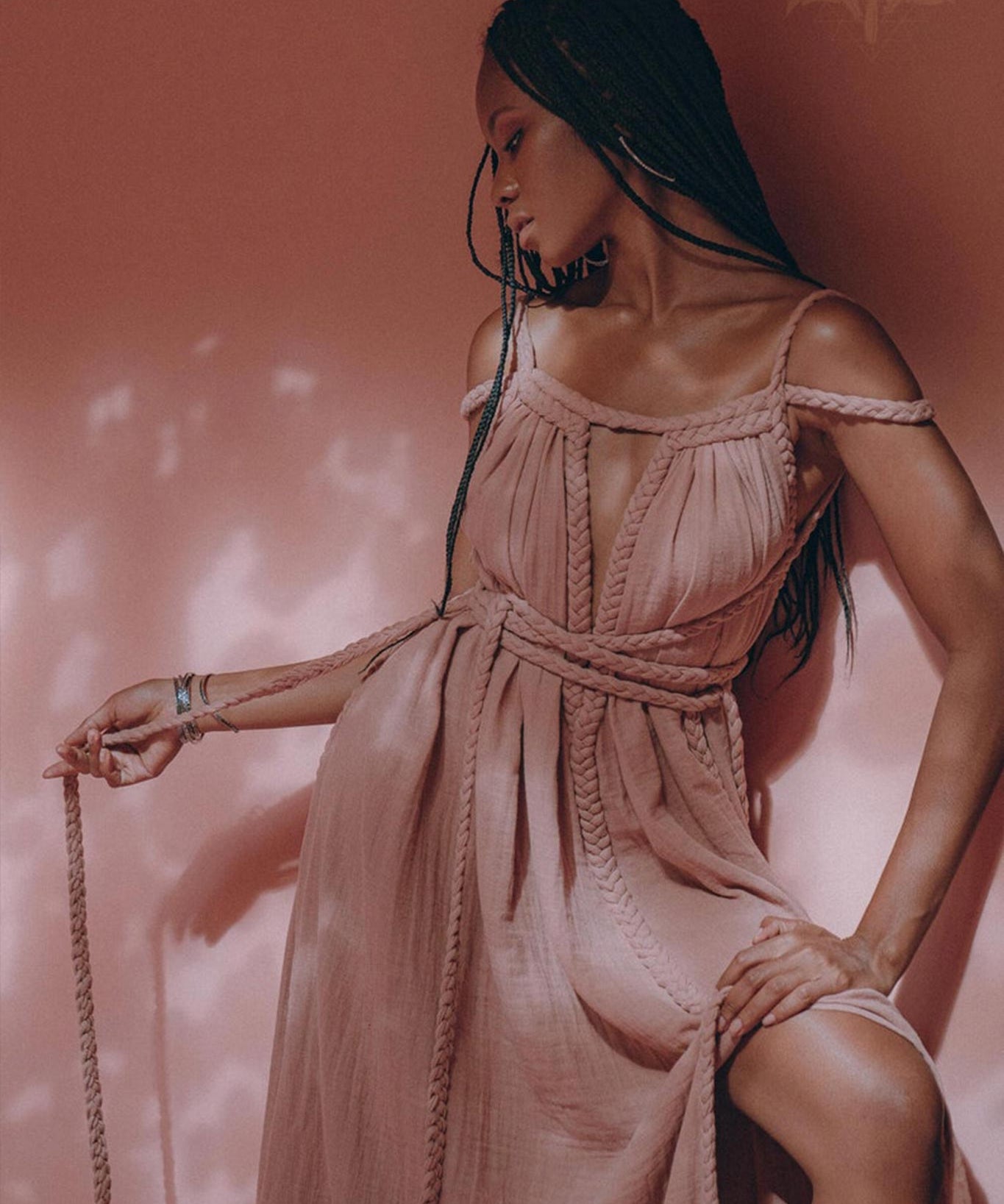 Dusty Pink Greek Goddess Prom Boho Dress - AYA Sacred Wear