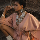 Dusty Pink Handmade Knotted Jumpsuit • Mini Organic Jumpsuit • Romper Dress - AYA Sacred Wear