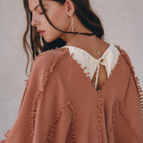 Dusty Pink Poncho Robe • Bridal Cover Up Women • Bohemian Kimono Overcoat - AYA Sacred Wear